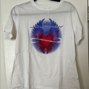 White T-Shirt with Journey Heart Design